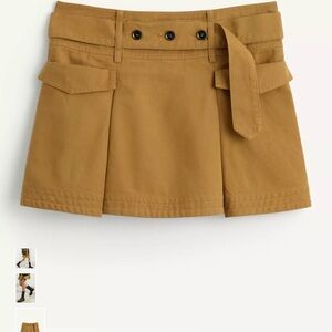 WORN ONCE Zara Tan Mini Skirt with Button Detail